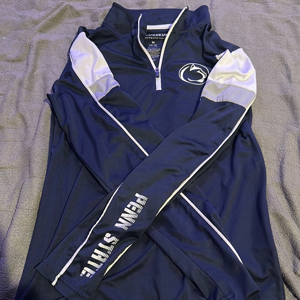 Navy and White Quarter-Zip Pullover